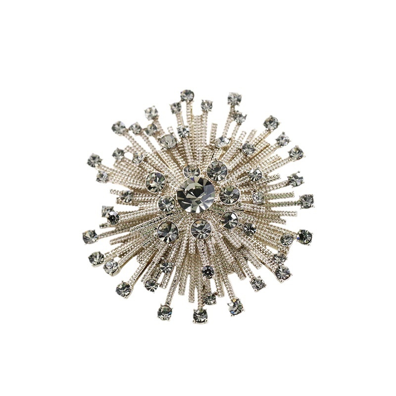 Broșă cu design floare-soare, aliaj, marcă Youhong, stil floral, tratament cu diamant
