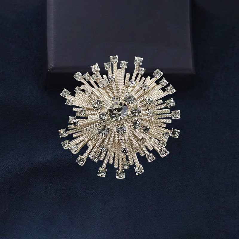 Broșă cu design floare-soare, aliaj, marcă Youhong, stil floral, tratament cu diamant