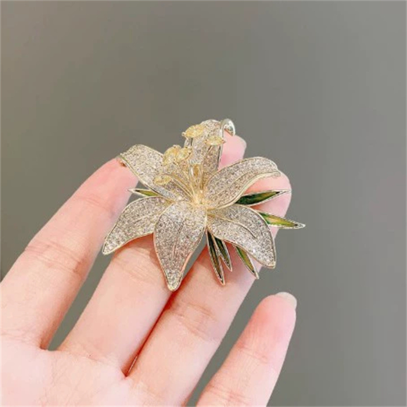 Broșă din aliaj de zinc, design floral, stil palat, placare electrolitică, XP1157