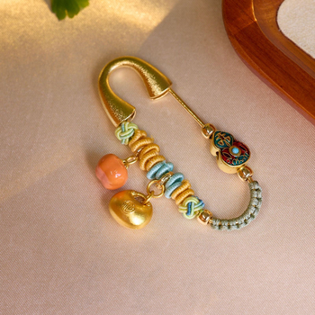 Broșă | Anul Calului, zodie, formă geometrică, cupru placat cu aur, electroplacare, unisex