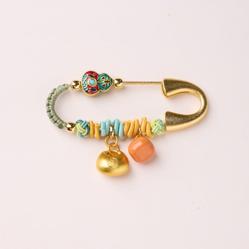 Broșă | Anul Calului, zodie, formă geometrică, cupru placat cu aur, electroplacare, unisex