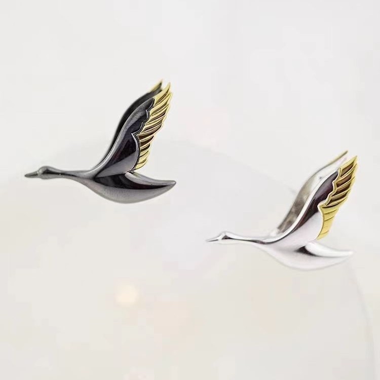 Broșă din aliaj de zinc — unisex, stil preppy, motif animal, placare electroplatină, decorativă și multifuncțională