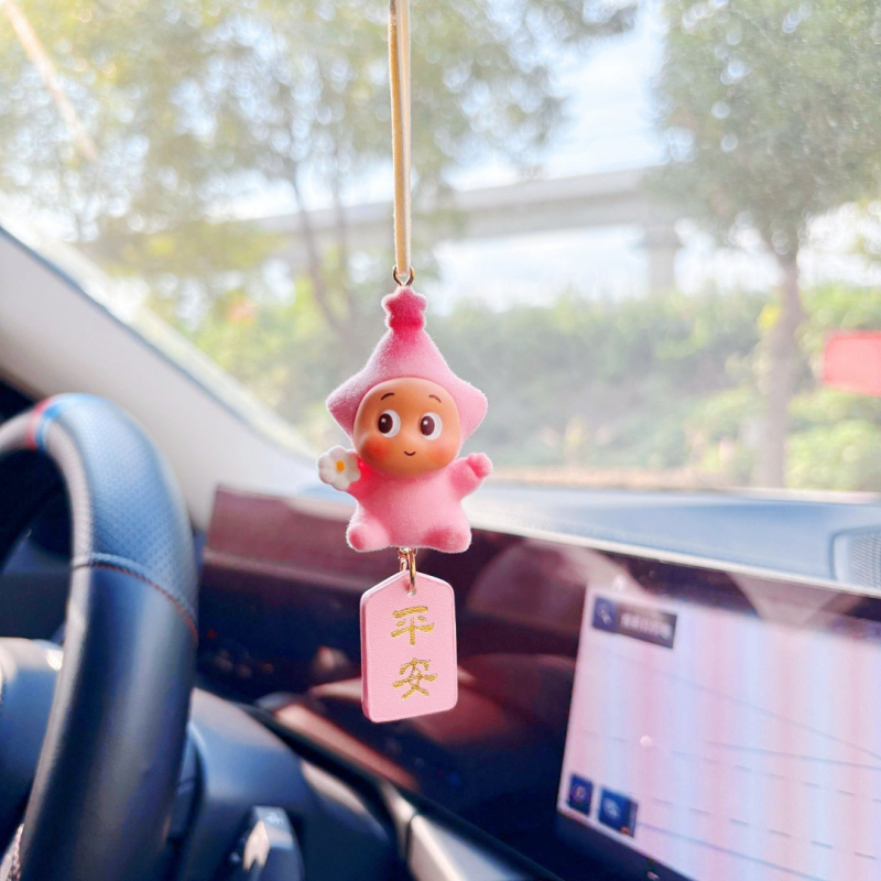 Автомобилен висящ аксесоар за огледало за задно виждане – Nothing, Смола, Карикатурен стил, Вътрешна декорация, Автомобилна украса