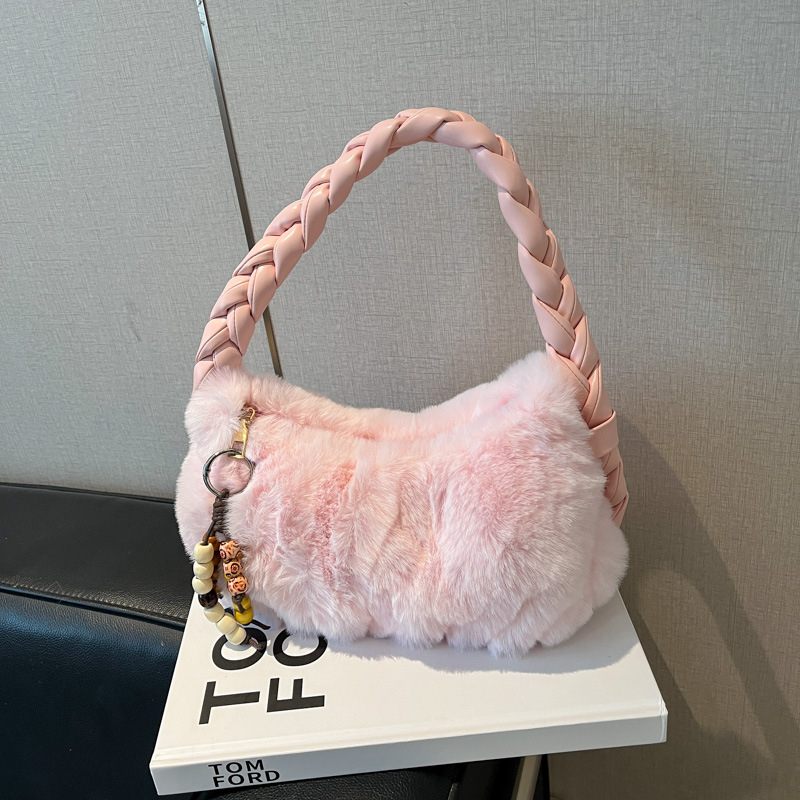 Ženska torba u korejskom retro stilu od pliša, jesen 2025, mini kvadratna crossbody torba