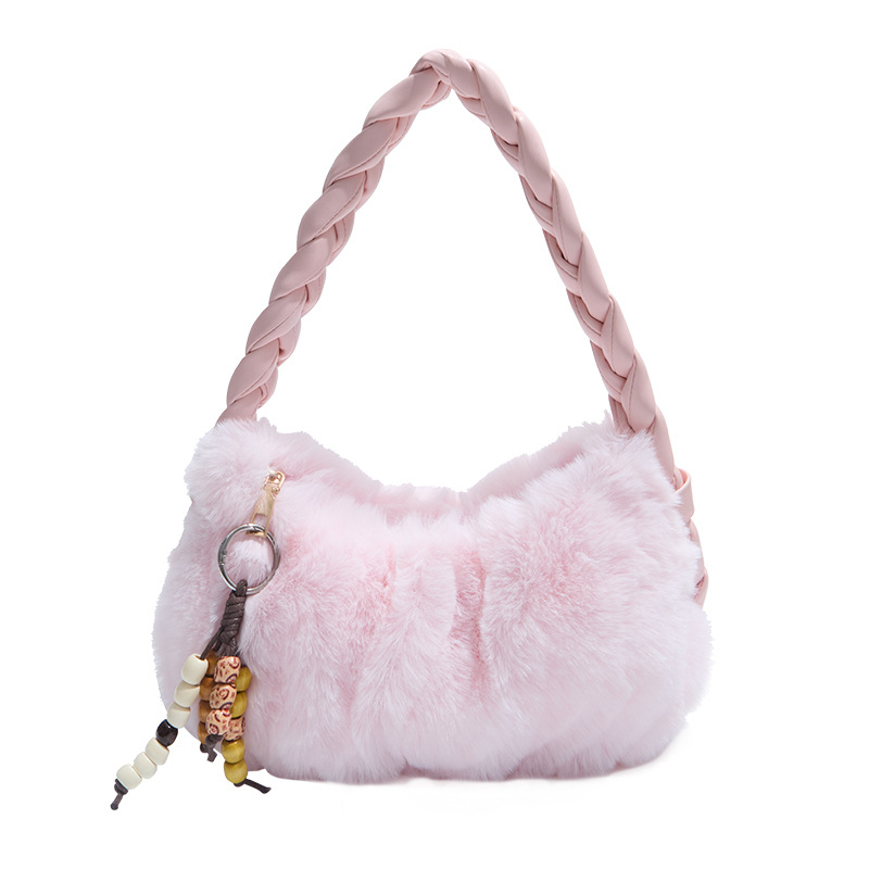 Ženska torba u korejskom retro stilu od pliša, jesen 2025, mini kvadratna crossbody torba