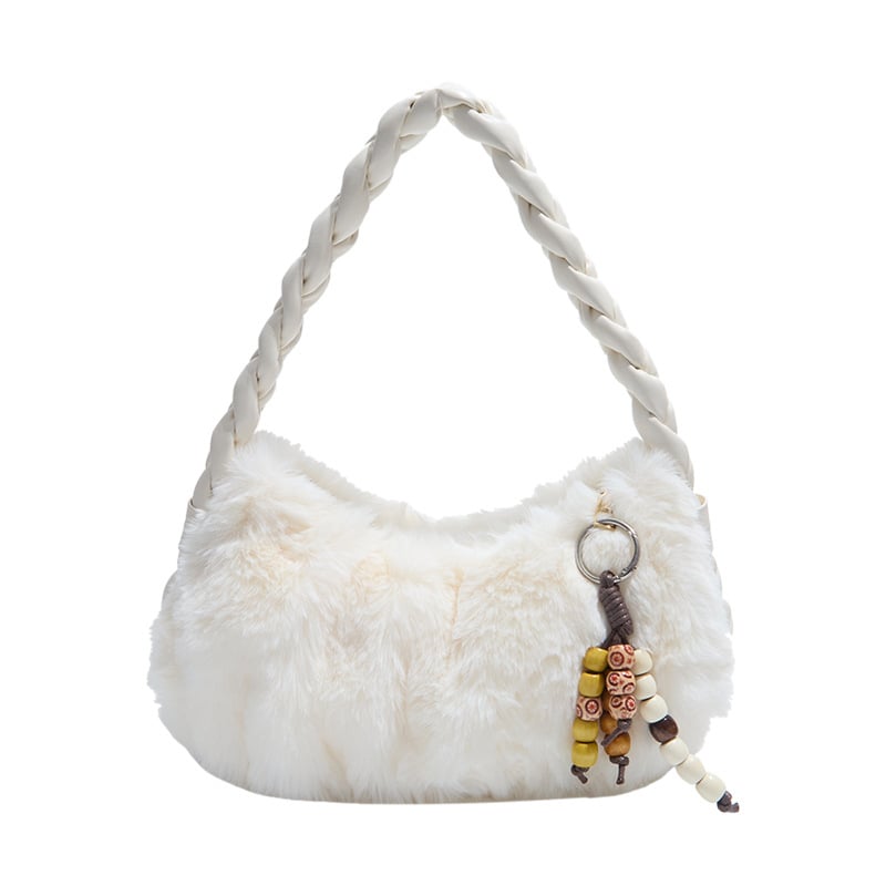 Ženska torba u korejskom retro stilu od pliša, jesen 2025, mini kvadratna crossbody torba