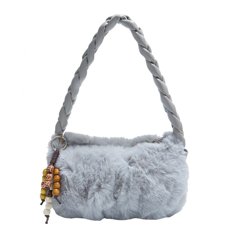 Ženska torba u korejskom retro stilu od pliša, jesen 2025, mini kvadratna crossbody torba