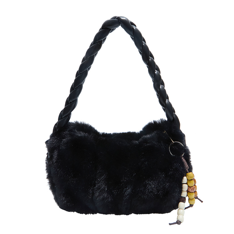 Ženska torba u korejskom retro stilu od pliša, jesen 2025, mini kvadratna crossbody torba