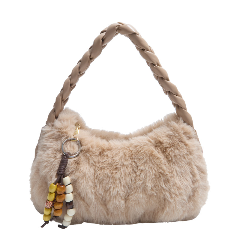 Ženska torba u korejskom retro stilu od pliša, jesen 2025, mini kvadratna crossbody torba