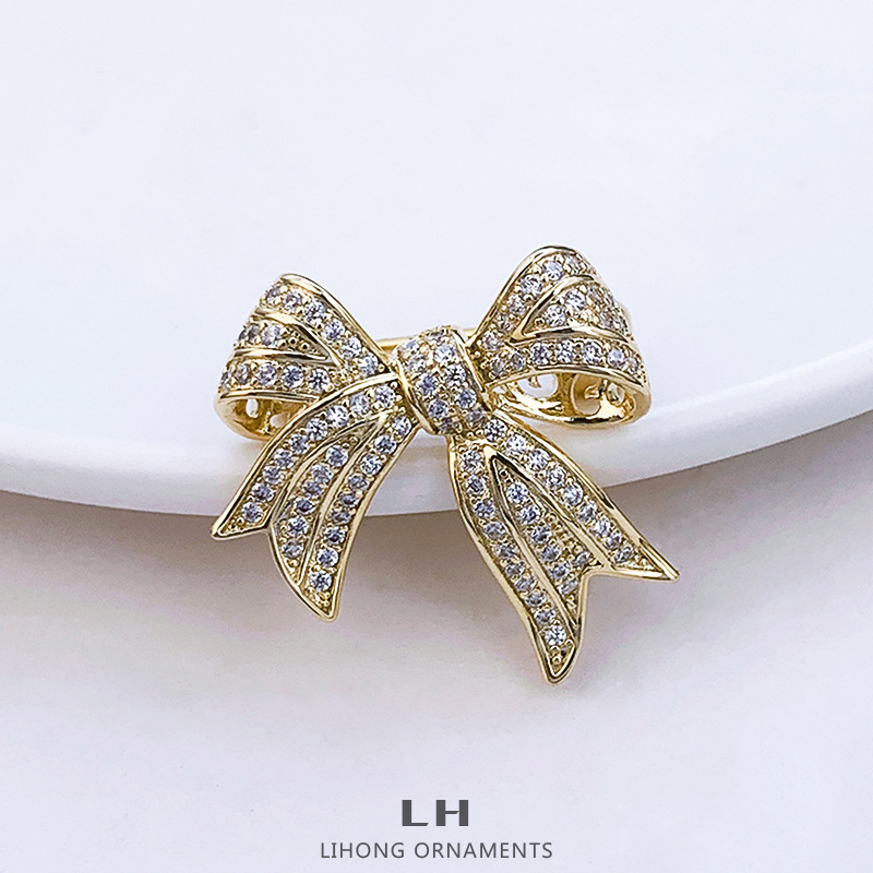 Bow Brooch — legura s kubičnim cirkonijem; marka Lihong; serija Corsage; višefunkcionalna