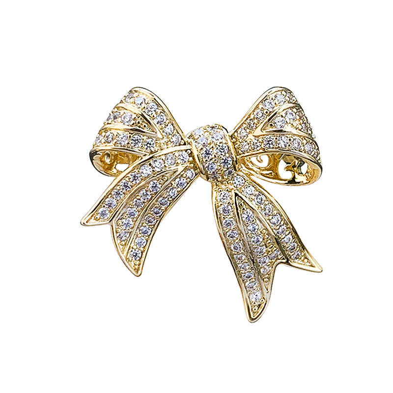 Bow Brooch — legura s kubičnim cirkonijem; marka Lihong; serija Corsage; višefunkcionalna