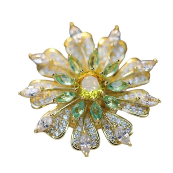 Broșă cu floare margaretă pentru femei — stil rafinat, electroplating, materiale mixte, accesoriu multifuncțional pentru cămașă