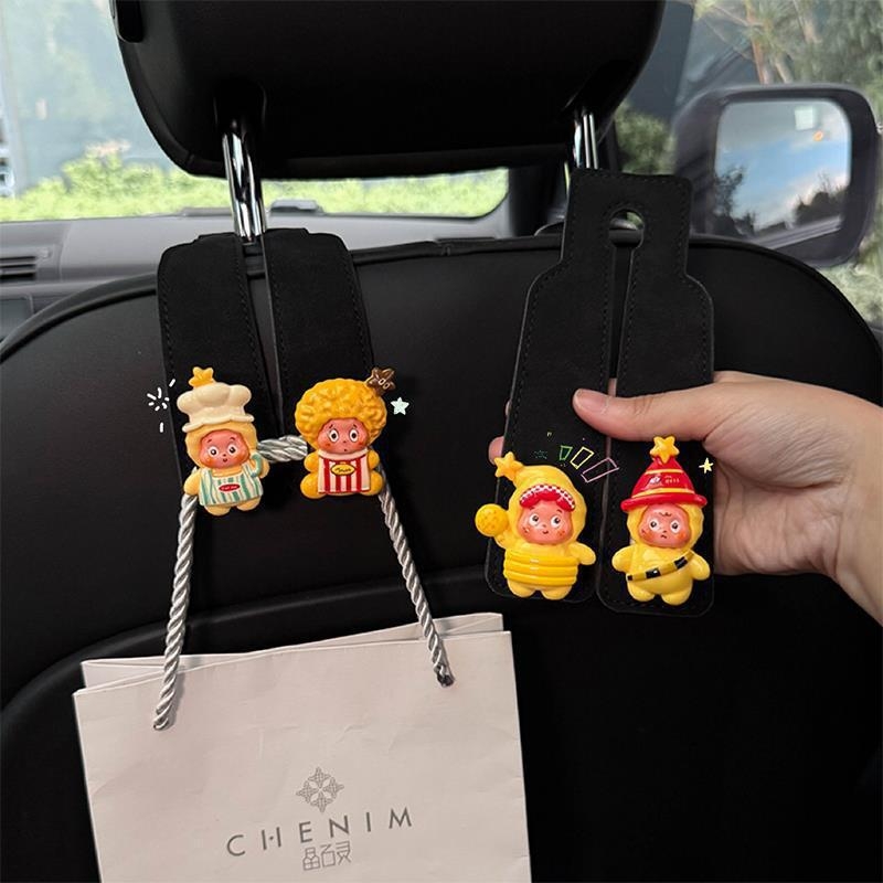 Cârlige duale pentru spatele scaunelor auto, pentru scaunele din față și din spate, accesorii interior velur, stil modern, funcție aromă, personalizabil