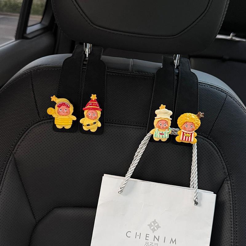 Cârlige duale pentru spatele scaunelor auto, pentru scaunele din față și din spate, accesorii interior velur, stil modern, funcție aromă, personalizabil