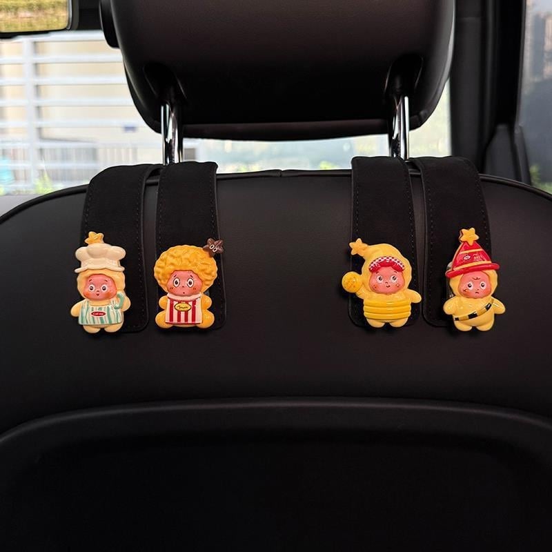 Cârlige duale pentru spatele scaunelor auto, pentru scaunele din față și din spate, accesorii interior velur, stil modern, funcție aromă, personalizabil