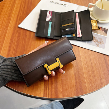 Дамски дълъг портфейл Gao da fu | PU материал | Функция за разширяване | Подплата: синтетична кожа | Лято 2024