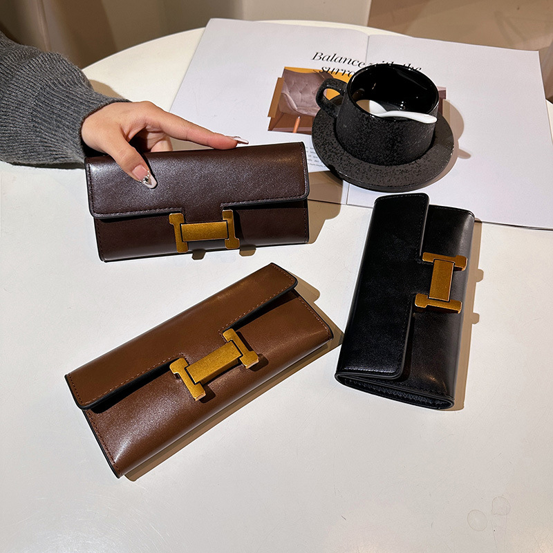 Дамски дълъг портфейл Gao da fu | PU материал | Функция за разширяване | Подплата: синтетична кожа | Лято 2024