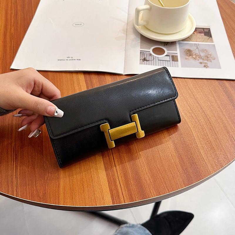 Дамски дълъг портфейл Gao da fu | PU материал | Функция за разширяване | Подплата: синтетична кожа | Лято 2024