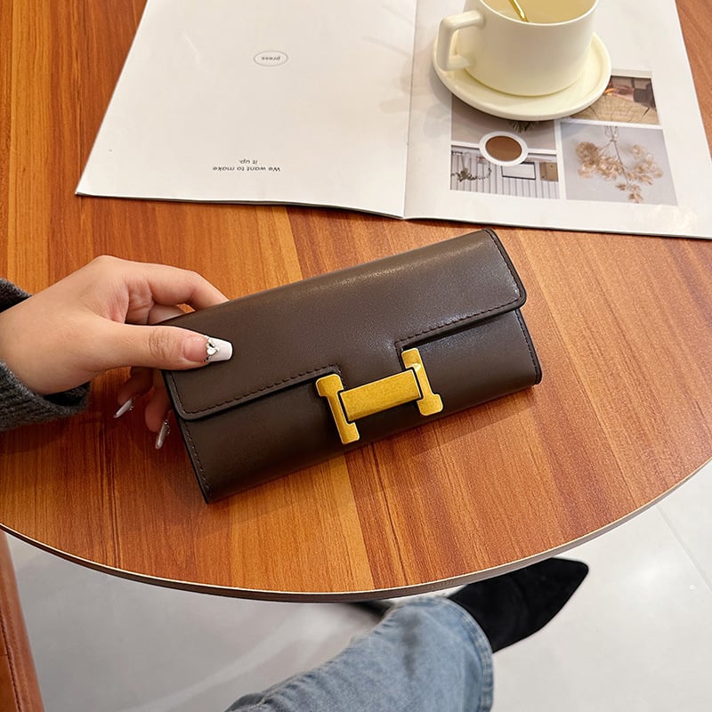 Дамски дълъг портфейл Gao da fu | PU материал | Функция за разширяване | Подплата: синтетична кожа | Лято 2024