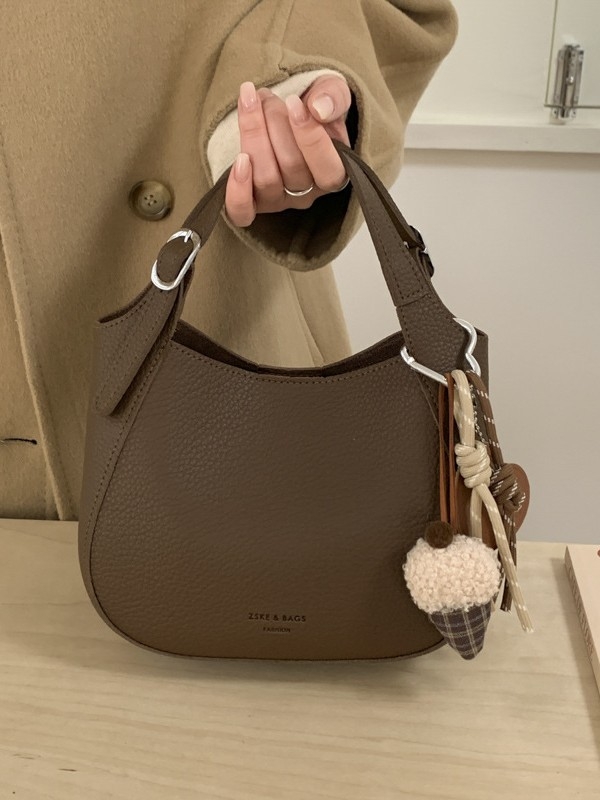 Geantă crossbody bucket – stil urban, PU piele, fermoar, buzunar pentru telefon