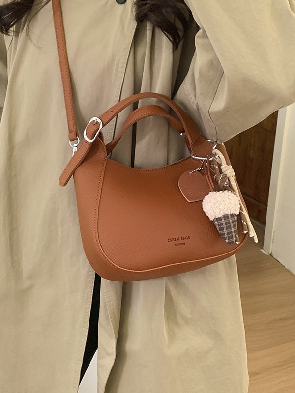 Geantă crossbody bucket – stil urban, PU piele, fermoar, buzunar pentru telefon