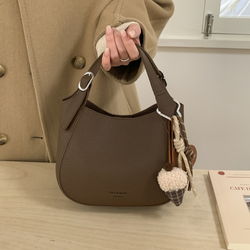 Geantă crossbody bucket – stil urban, PU piele, fermoar, buzunar pentru telefon