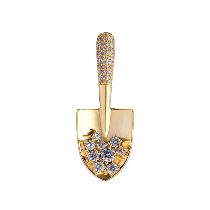 Broșă- lopată din aliaj, design minimalist cu trend personal, finisaj diamant, unisex, pin de rever multifuncțional