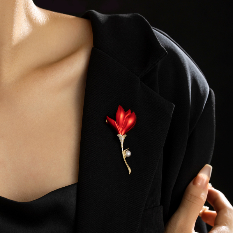 Mu Yu bakrena retro kineskog stila cvjetna broš – elegantna corsage igla za žene, dekoracija i poklon