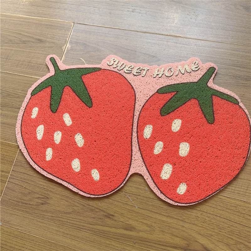 Χαλάκι λεκάνης γάτας με φρουτώδες μοτίβο (PVC υλικό, μάρκα Wire Loop, ανοιχτού τύπου λεκάνη γάτας)