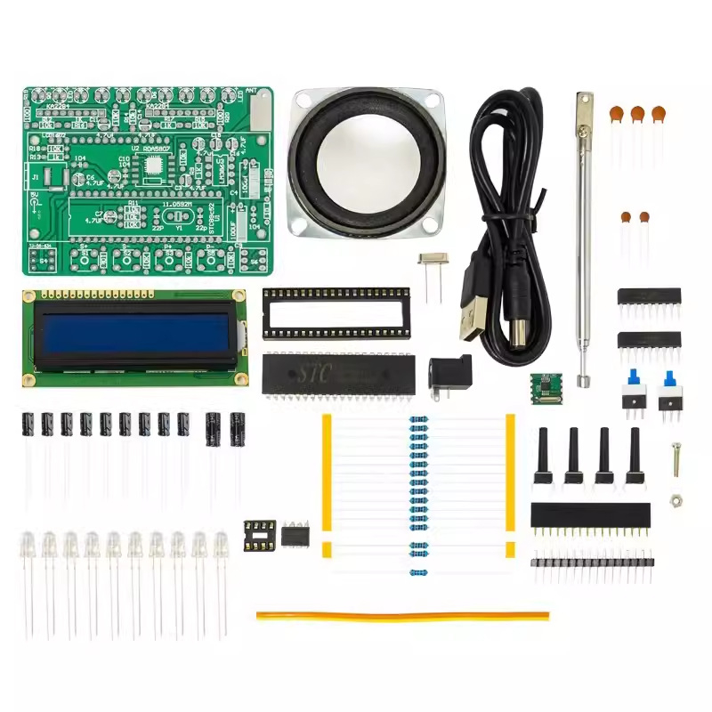Дигитален FM радиокит за направи си сам TJ-56-634 с индикатор за ниво, 51 MCU и RDA5807