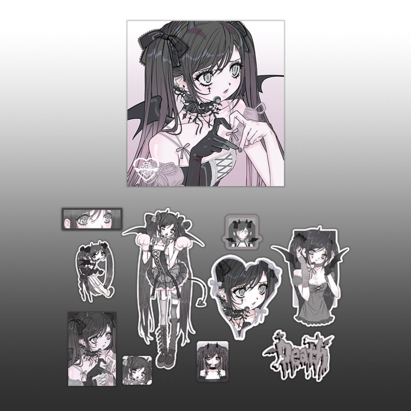 Pachet de stickere pentru cărți poștale și carcase DIY pentru telefon — hârtie sintetică, stil coreean, imprimat