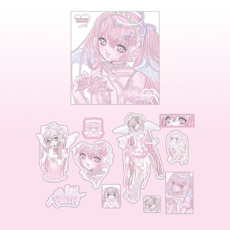 Pachet de stickere pentru cărți poștale și carcase DIY pentru telefon — hârtie sintetică, stil coreean, imprimat