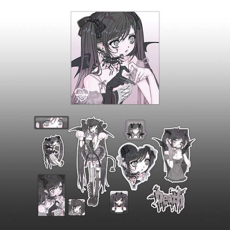 Pachet de stickere pentru cărți poștale și carcase DIY pentru telefon — hârtie sintetică, stil coreean, imprimat