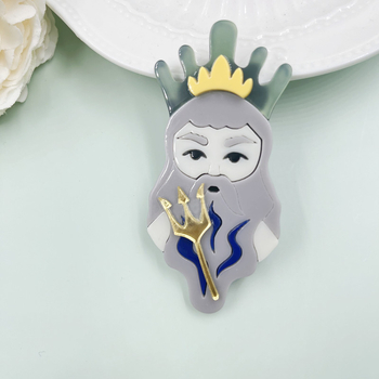 Akril brooch Poseidon motívummal (görög mitológia) – uniszex, dekoratív; Anyag: akril; Stílus: uniszex; Funkció: dekoráció; Testreszabás elérhető