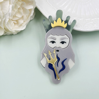 Akril brooch Poseidon motívummal (görög mitológia) – uniszex, dekoratív; Anyag: akril; Stílus: uniszex; Funkció: dekoráció; Testreszabás elérhető