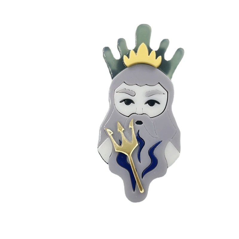 Akril brooch Poseidon motívummal (görög mitológia) – uniszex, dekoratív; Anyag: akril; Stílus: uniszex; Funkció: dekoráció; Testreszabás elérhető