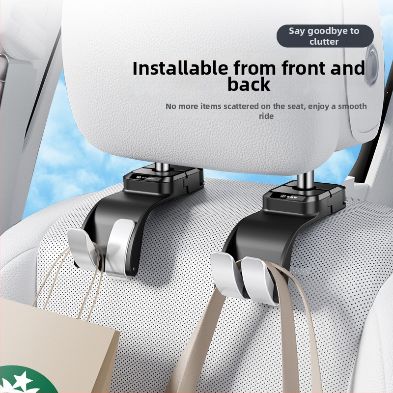 Закачалка за кола – многофункционална скрита двойна закачалка за багаж на задната седалка, ABS, прост стил