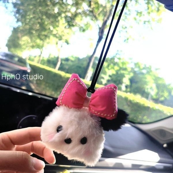 Автомобилна висулка за интериорно оформление – плюшено кученце Пача, перлен материал, модерен стил, Little Mickey