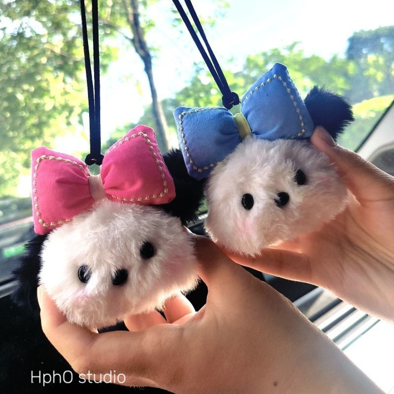 Автомобилна висулка за интериорно оформление – плюшено кученце Пача, перлен материал, модерен стил, Little Mickey