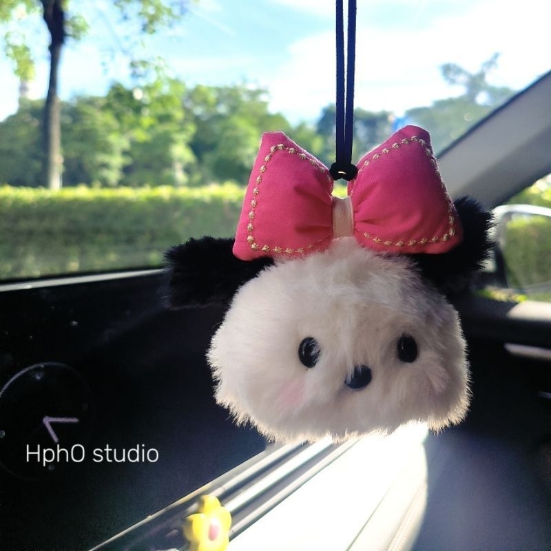 Автомобилна висулка за интериорно оформление – плюшено кученце Пача, перлен материал, модерен стил, Little Mickey