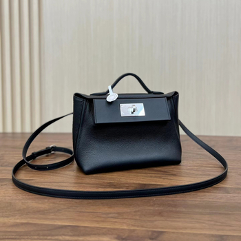 Kelly torba od prave kože 2424Mini, kopča za zaključavanje, jednoručna crossbody, dumpling stil, velika kapaciteta ženska torba
