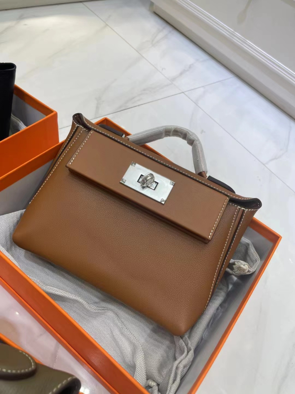 Kelly torba od prave kože 2424Mini, kopča za zaključavanje, jednoručna crossbody, dumpling stil, velika kapaciteta ženska torba