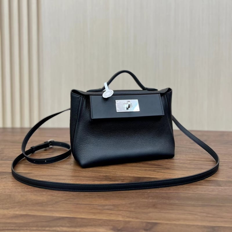 Kelly torba od prave kože 2424Mini, kopča za zaključavanje, jednoručna crossbody, dumpling stil, velika kapaciteta ženska torba