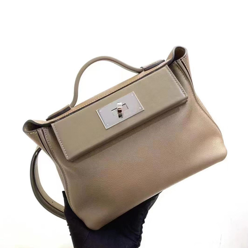 Kelly torba od prave kože 2424Mini, kopča za zaključavanje, jednoručna crossbody, dumpling stil, velika kapaciteta ženska torba