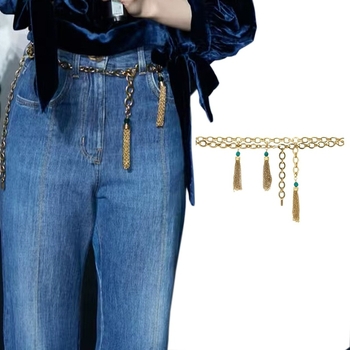 Butterfly sieviešu jostas ķēde no sakausējuma, vintage stils, pilienveida forma, ieliktie mākslīgie akmeņi, elektroplatēta