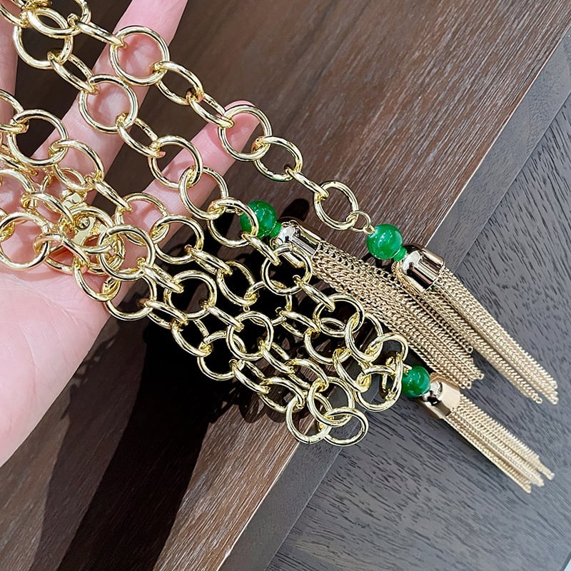 Butterfly sieviešu jostas ķēde no sakausējuma, vintage stils, pilienveida forma, ieliktie mākslīgie akmeņi, elektroplatēta