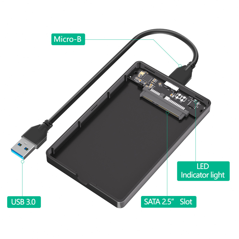 Kućište za tvrdi disk SATA na USB 3.0 – Huidongxin, USB 3.0 sučelje, 5 Gbps brzina prijenosa, na skladištu