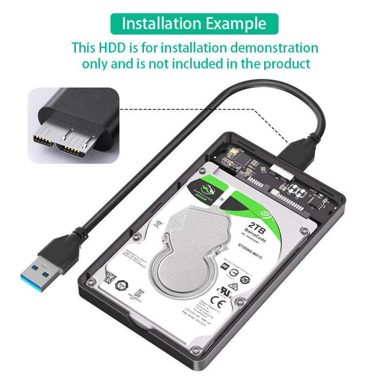 Kućište za tvrdi disk SATA na USB 3.0 – Huidongxin, USB 3.0 sučelje, 5 Gbps brzina prijenosa, na skladištu