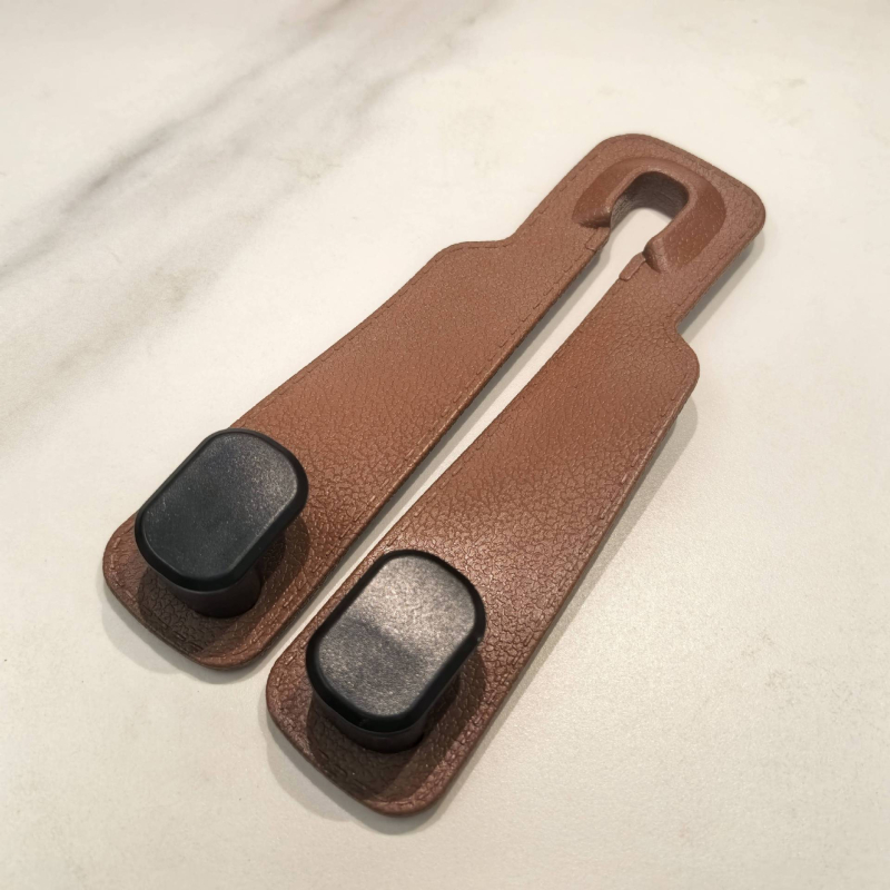 Закачалка за кола за задната седалка — луксозна кожена текстура, PVC, съхранение и държач за телефон