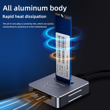 Aluminijsko kućište za M.2 NVMe/SATA SSD – dvostruki protokol, USB 3.1 Gen 2, do 4 TB